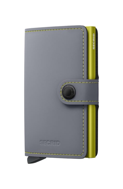 Original Jpg Matte Miniwallet Grey & Lime Lime Front
