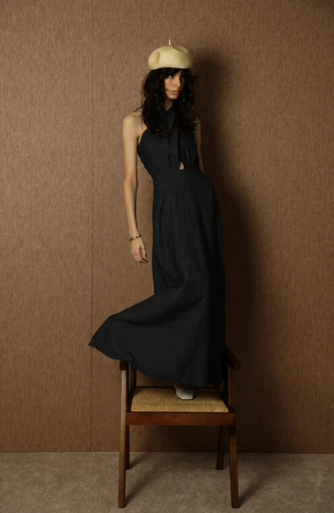 Summer Dream Black Crna Lanena Haljina